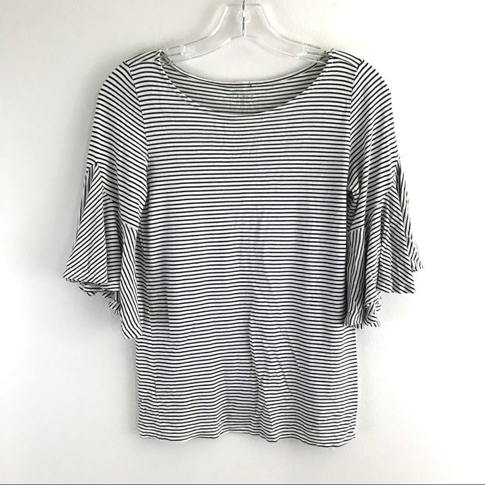 LOFT striped bell sleeve top